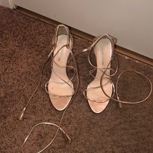 Rose gold lace up heels!